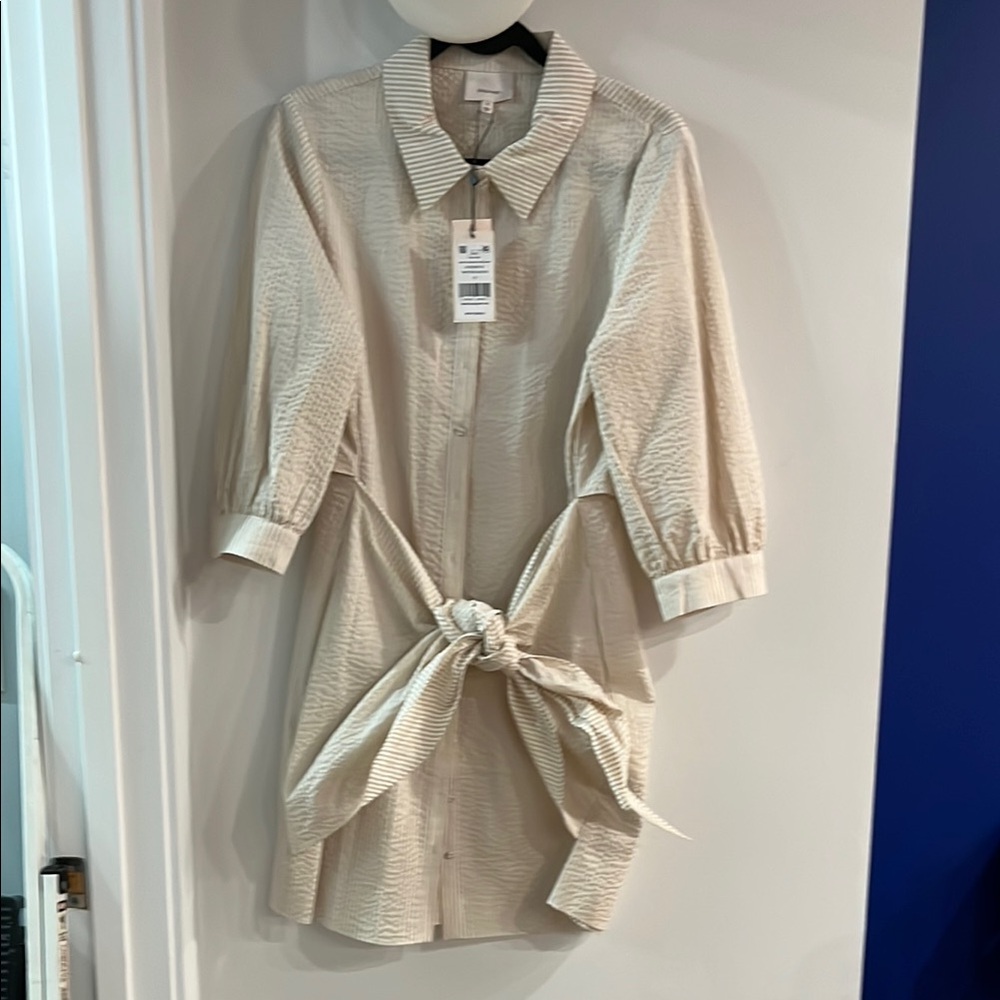 Cinq a Sept Striped Seersucker Dress Size 12